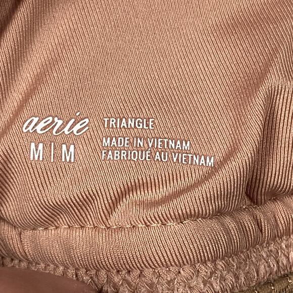 Aerie Women’s Tiger Stripe Bikini Top - Size Medium - Tie Back - Textured - NWT - Picture 4 of 6